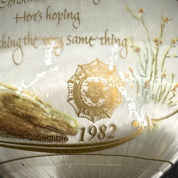 VTG Silk Christmas Ornament Baby deer Shepherd lamb Scenic American Legion 80s - Picture 10 of 16